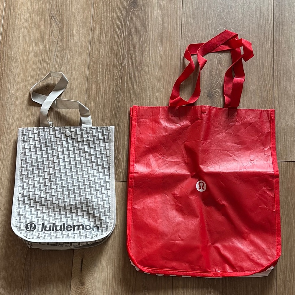 lululemon athletica Red Reusable Tote with White Logo